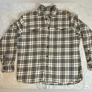 Jachs Flannel Button Up Shirt Men's Grey & Brown  Plaid Outdoors